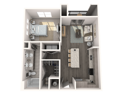 a floor plan of a 1 bedroom apartment